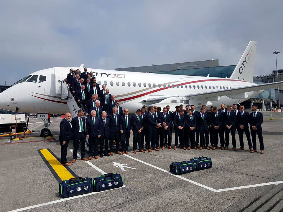 Sukhoi Superjet 100 carries the Ireland team to Euro16